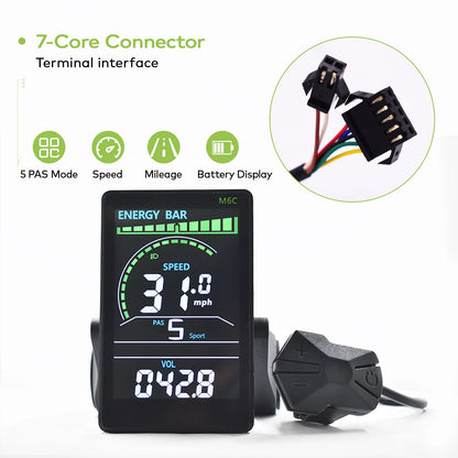 Electric Bike LCD Cycle Computer Digital Multi-Colour Speedometer Display