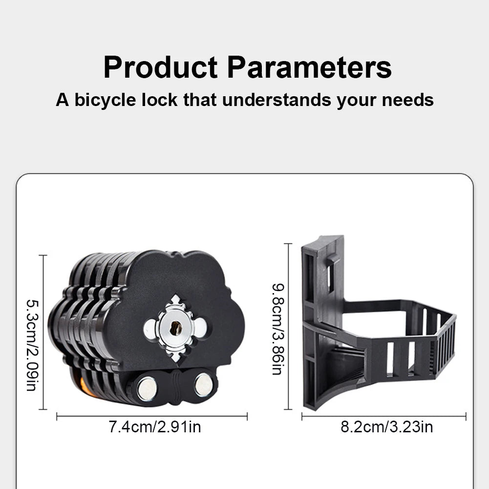 Heavy Duty Folding Bike Lock with 2 Keys – Anti-Theft Bicycle Security Lock