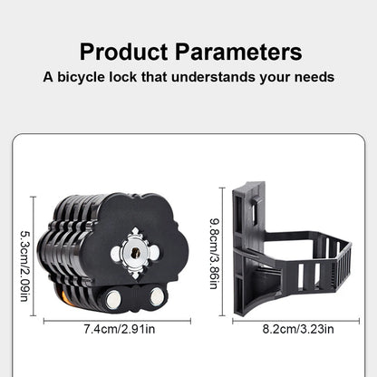 Heavy Duty Folding Bike Lock with 2 Keys – Anti-Theft Bicycle Security Lock