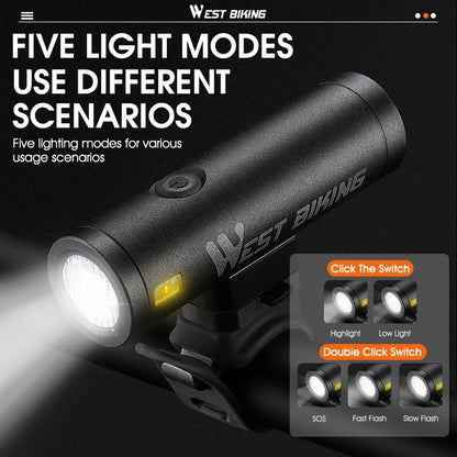 WEST BIKING USB Rechargeable Bicycle Front Light