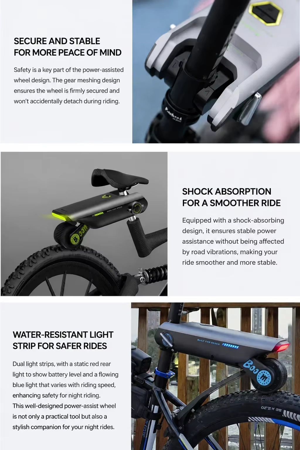 200W E-Bike Power Assist Kit with 18V 10Ah Battery