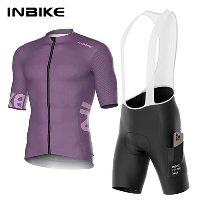 INBIKE Men's Short Sleeve Cycling Jersey & Shorts Set with Padded Shorts