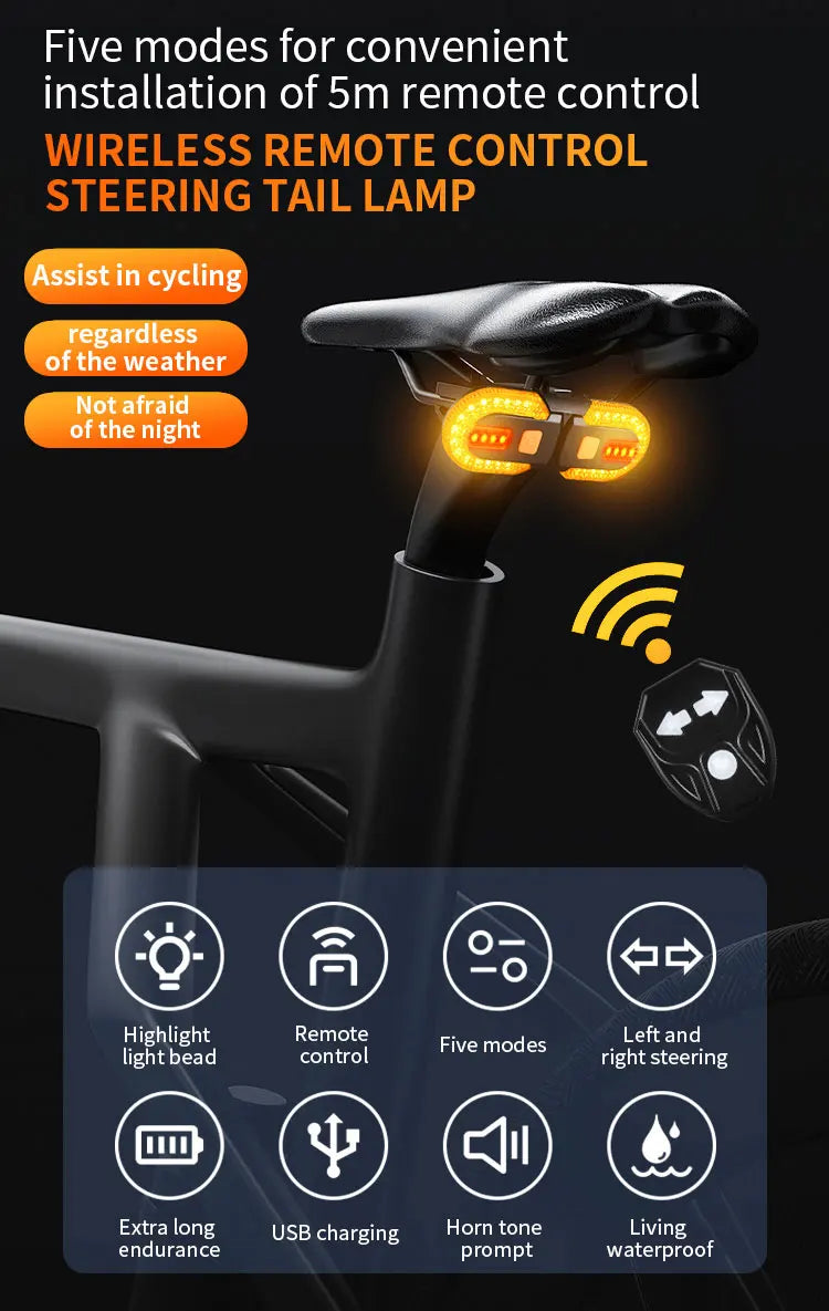 Drahtlose Funkfernbedienung Fahrrad Blinker LED Rücklicht