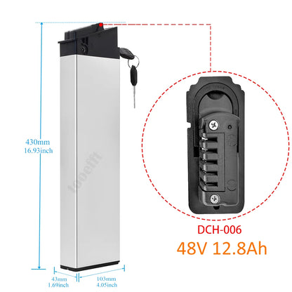 Tooefft DCH-006 E-Bike-Akku 48V - 10,4Ah/12,8Ah/13,6Ah/14Ah