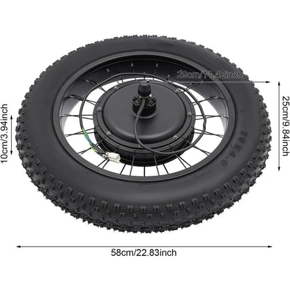 48V 1500W Snow E-Bike Rear Wheel Conversion Kit – Wide Tyre Hub Motor + LCD Display