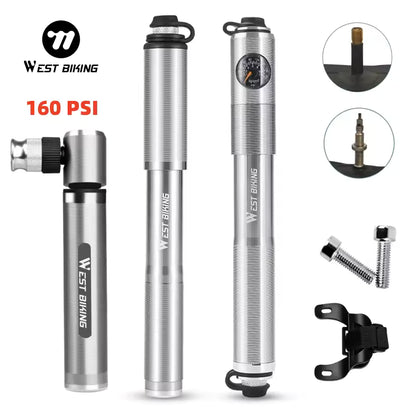 WEST BIKING 160PSI Fahrradpumpe mit Manometer