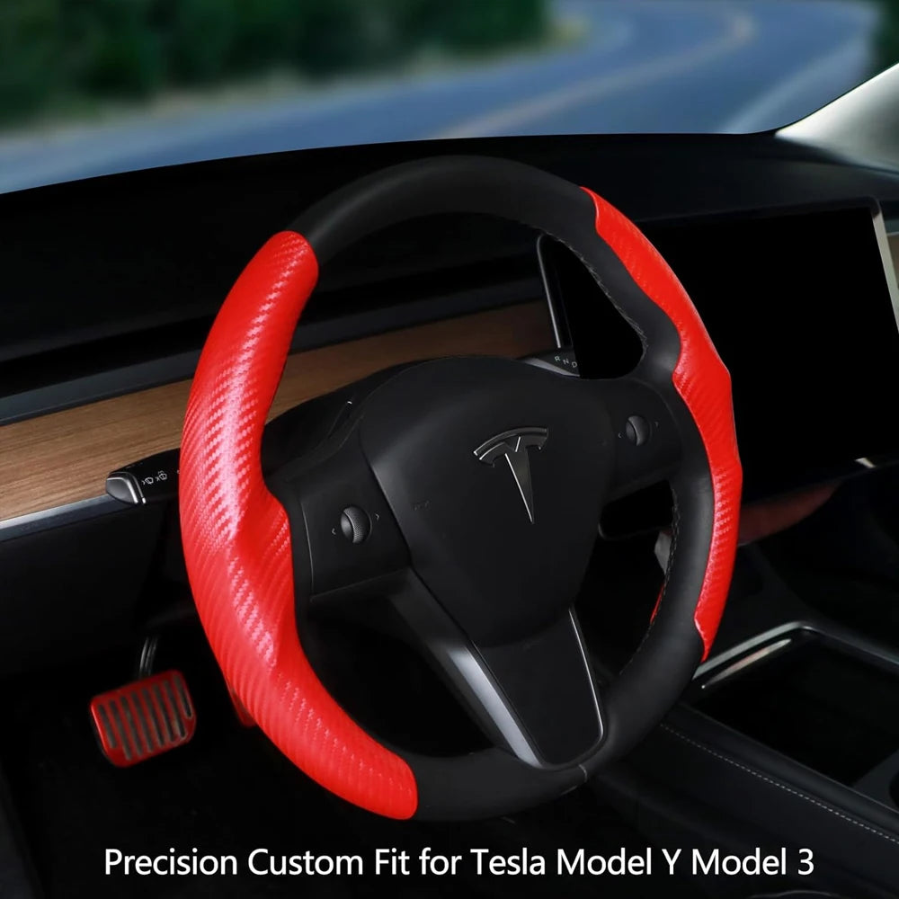 Tesla Model 3 / Model Y Red Steering Wheel Cover Segments