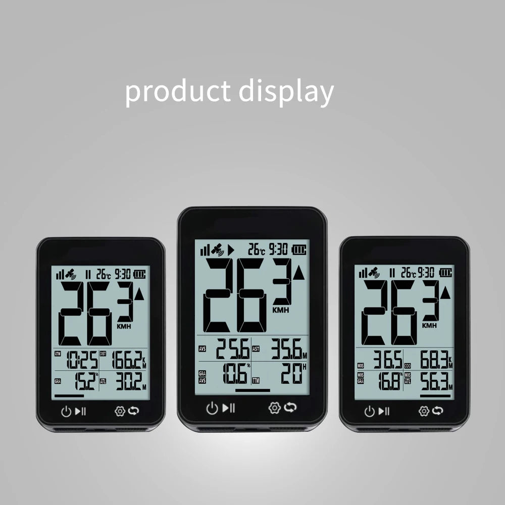 Kabelloser GPS-Fahrradcomputer mit 2,4"-LCD-Display