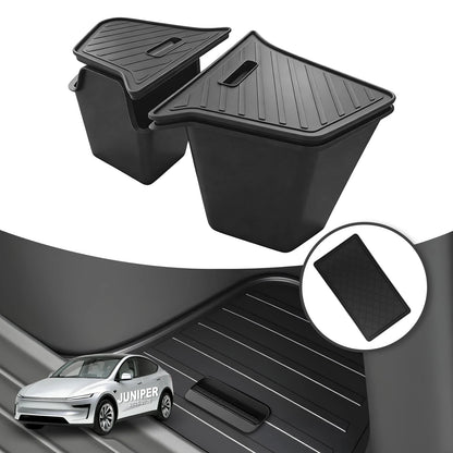 Tesla Model Y Juniper 2025-2026 TPE Trunk Side Storage Bins 3-Piece Set