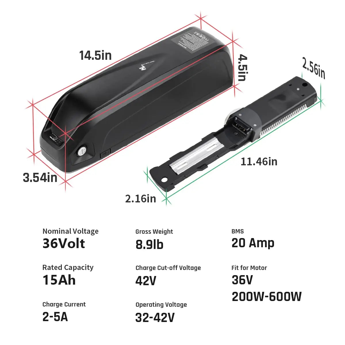 Hailong Gehäuse 36V/48V Lithium E-Bike Akku