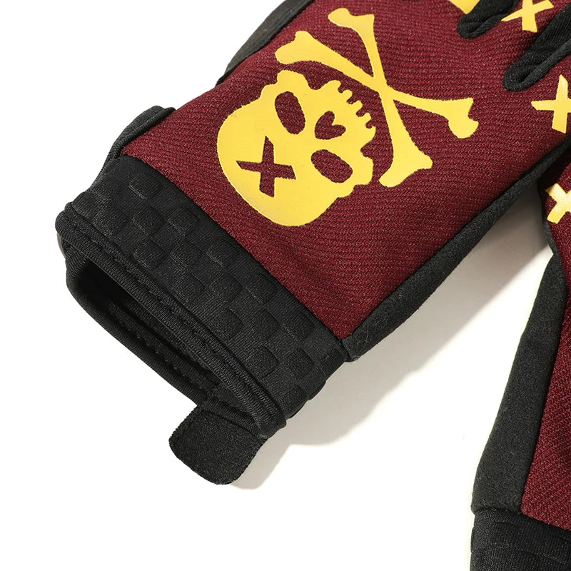 Skull & Bones Full Finger Touchscreen Riding Gloves