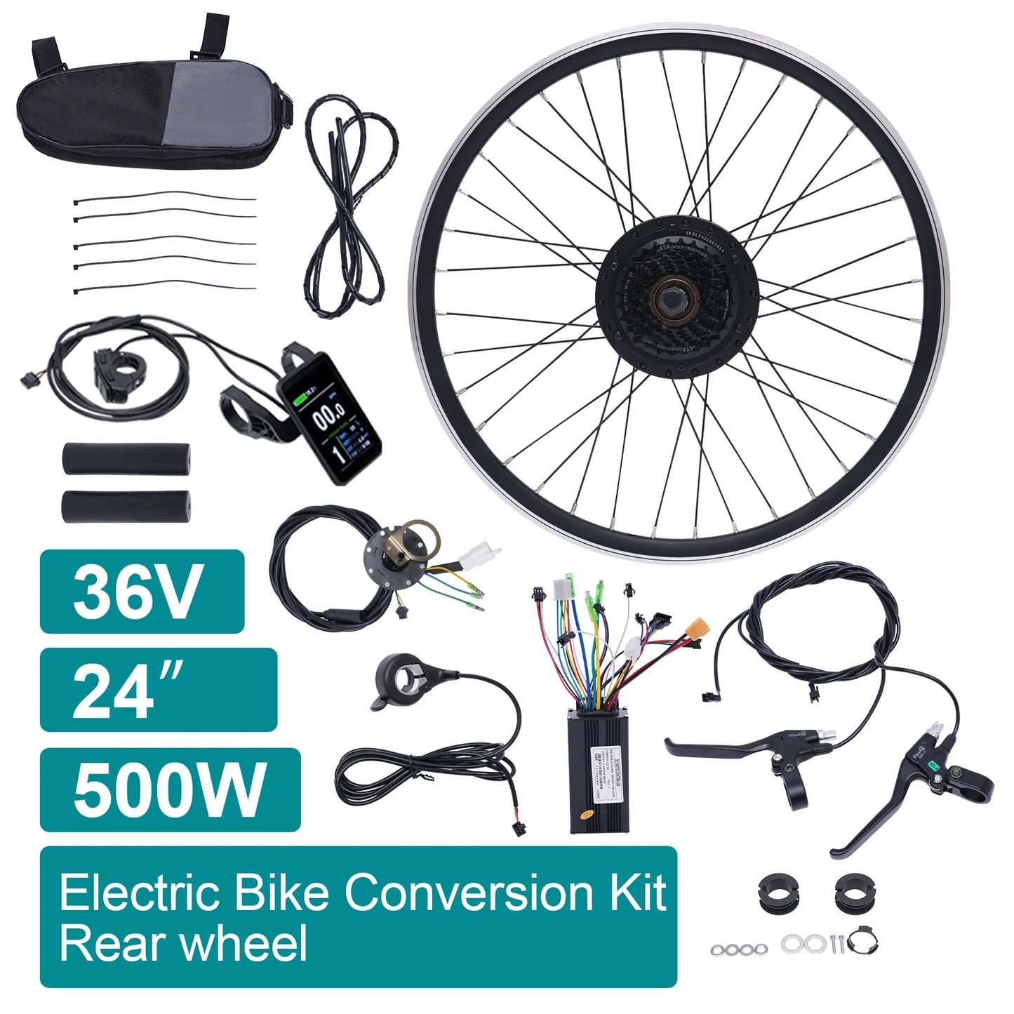 24 Zoll E-Bike Umbausatz 36V 500W Elektrofahrrad Hochwertiges Hinterrad Motor-Naben-Set E-Bike Rad-Kit