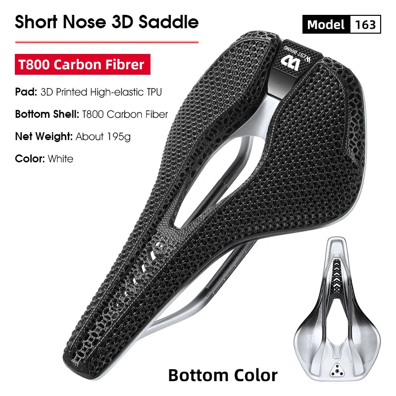 WEST BIKING Ultralight T800 Carbon Fibre Saddle