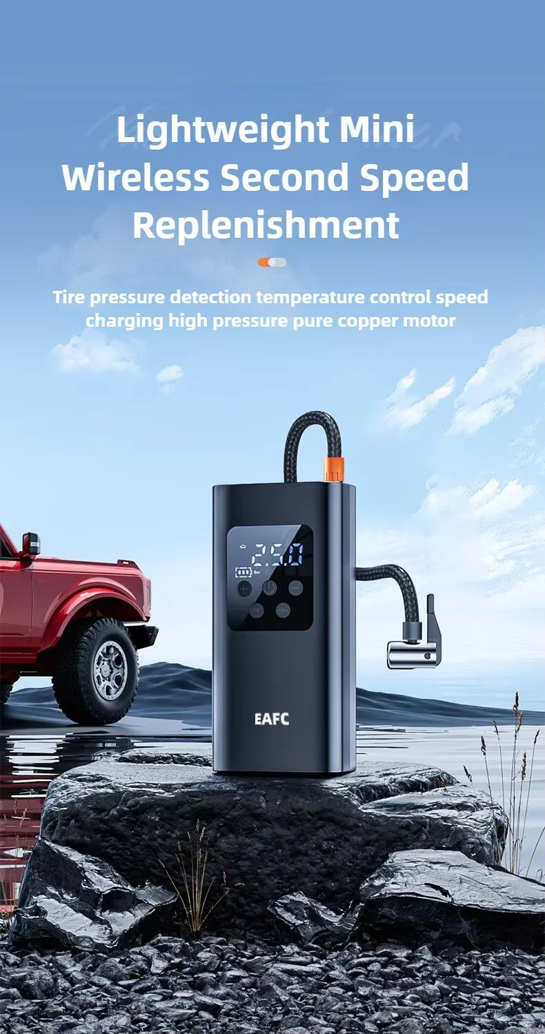 Compresseur d'air sans fil EAFC 30 L/min pour pneus
