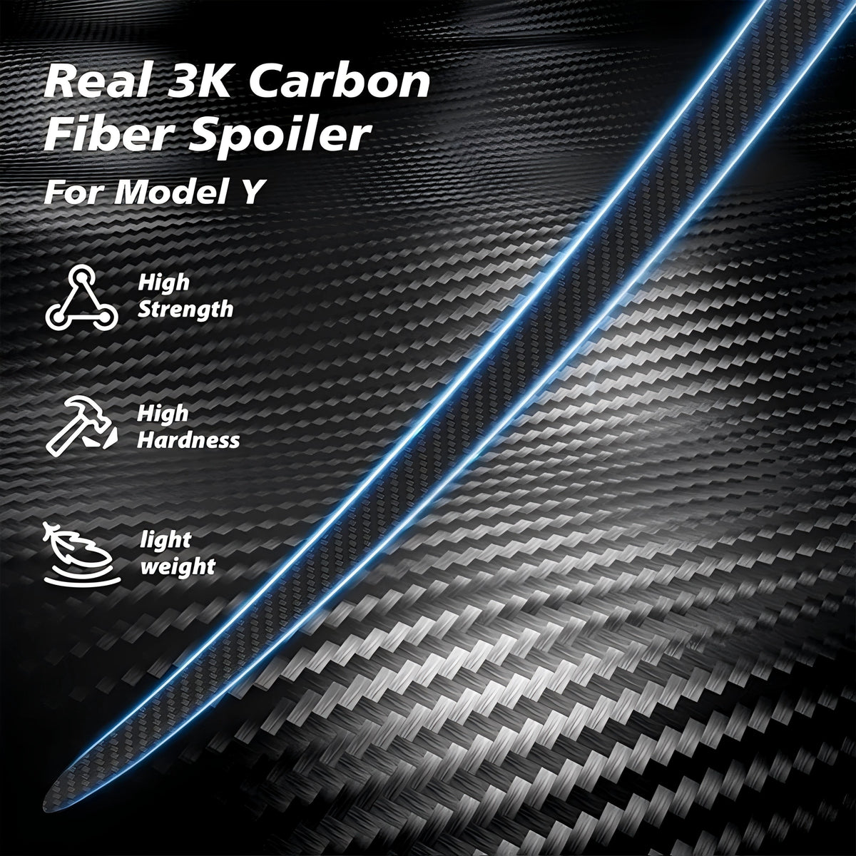 Tesla Model Y 2020-2024 Real Carbon Fibre Rear Spoiler