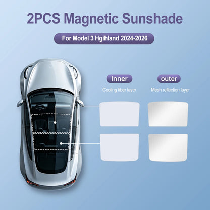 Tesla Model 3 Highland / Model Y Juniper Full Sunshade Set