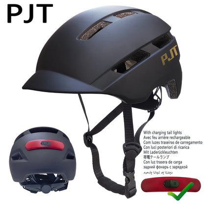 PJT Fahrradhelm mit wiederaufladbarem Rücklicht