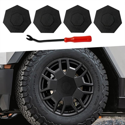Tesla Cybertruck Matte Black Centre Wheel Caps, 4-Piece Set