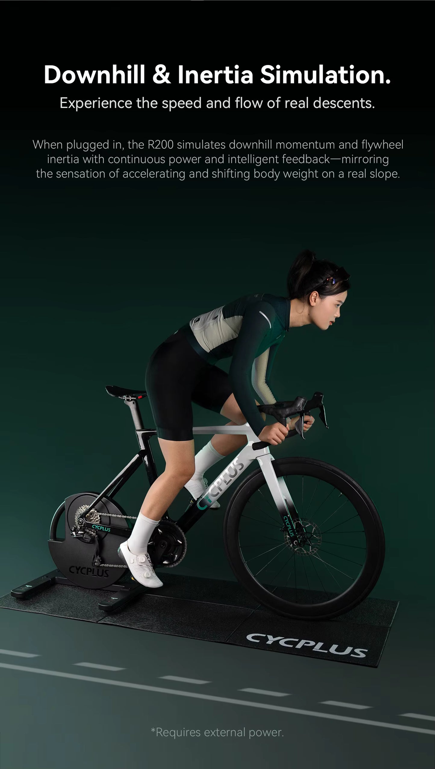 CYCPLUS R200 Smart Bike Trainer – 2200W Indoor-Trainer mit ANT+ & Bluetooth