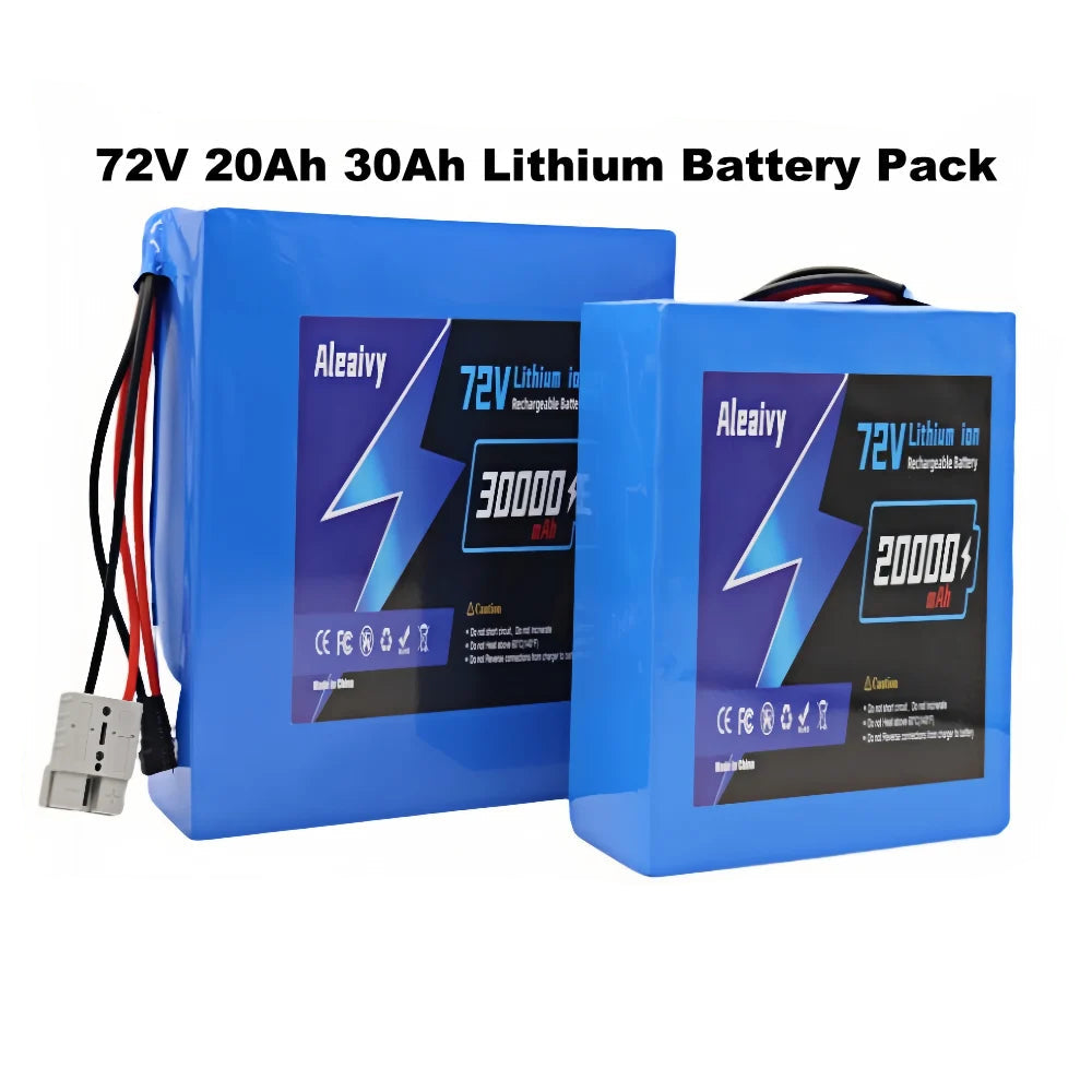 72V Lithium E-Bike Battery Pack – 20Ah or 30Ah with 5A Charger
