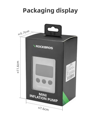 ROCKBROS Fahrradpumpe 150PSI Tragbare Taschen-Elektroluftpumpe Schrader-Presta-Ventil MTB Wiederaufladbarer Kompressor Reifenfüller