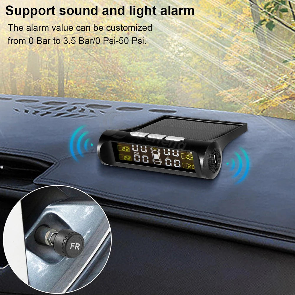 Solar Wireless TPMS Tyre Pressure Monitoring System