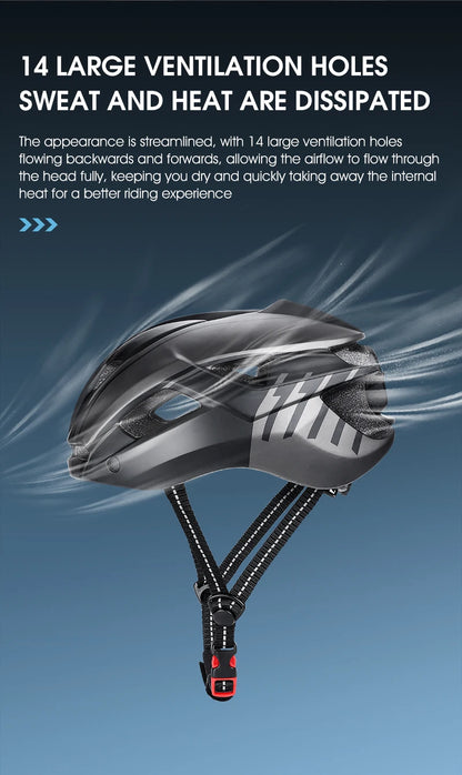 WEST BIKING LED-Licht-Fahrradhelm