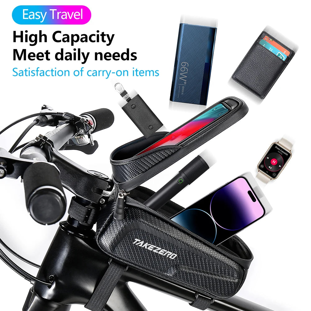 1L Bicycle Top Tube Phone Holder Frame Bag
