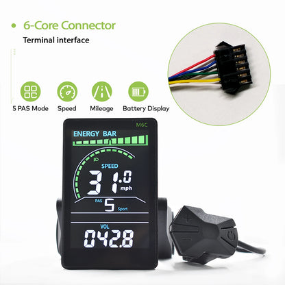 Electric Bike LCD Cycle Computer Digital Multi-Colour Speedometer Display