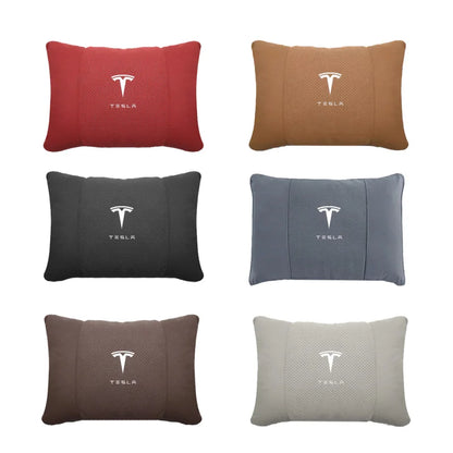 Suede Headrest & Lumbar Support Pillow for Tesla Model 3 / Model Y / Model S
