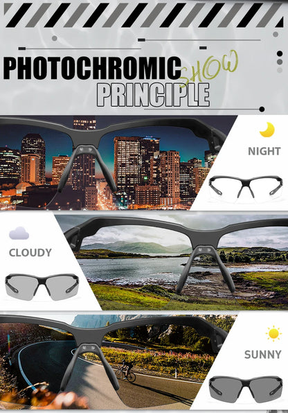 SCVCN Photochromic Cycling Sunglasses UV400 Sports Glasses