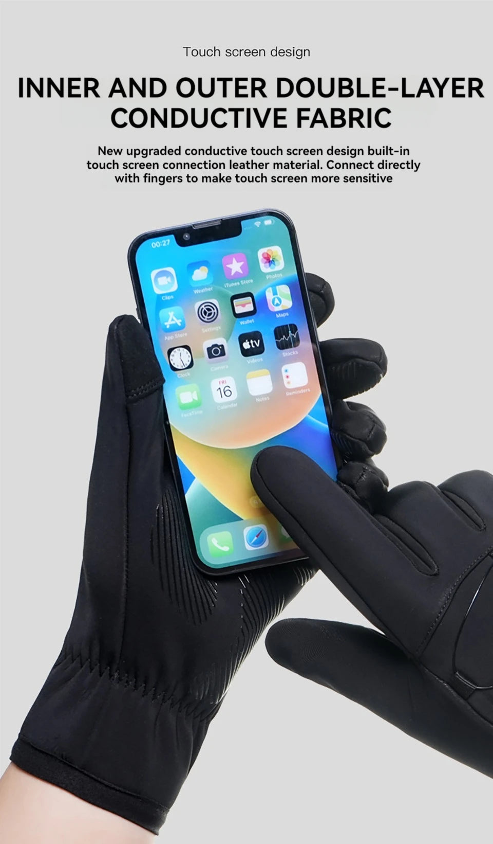 GTUBIKE Winter Waterproof Touchscreen Cycling Gloves
