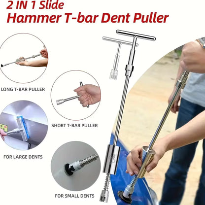 Paintless Dent Repair Kit with T-Bar & Slide Hammer
