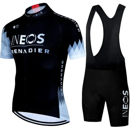 INEOS Men's Cycling Jersey & Padded Shorts Set for Road & MTB Riding
