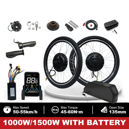 48V 1000W 1500W Rear Hub Motor E-Bike Conversion Kit