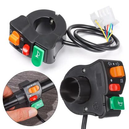 3-in-1 E-Bike-Lenkerleuchte, Hupe & Blinkerschalter für Elektrofahrräder & Roller