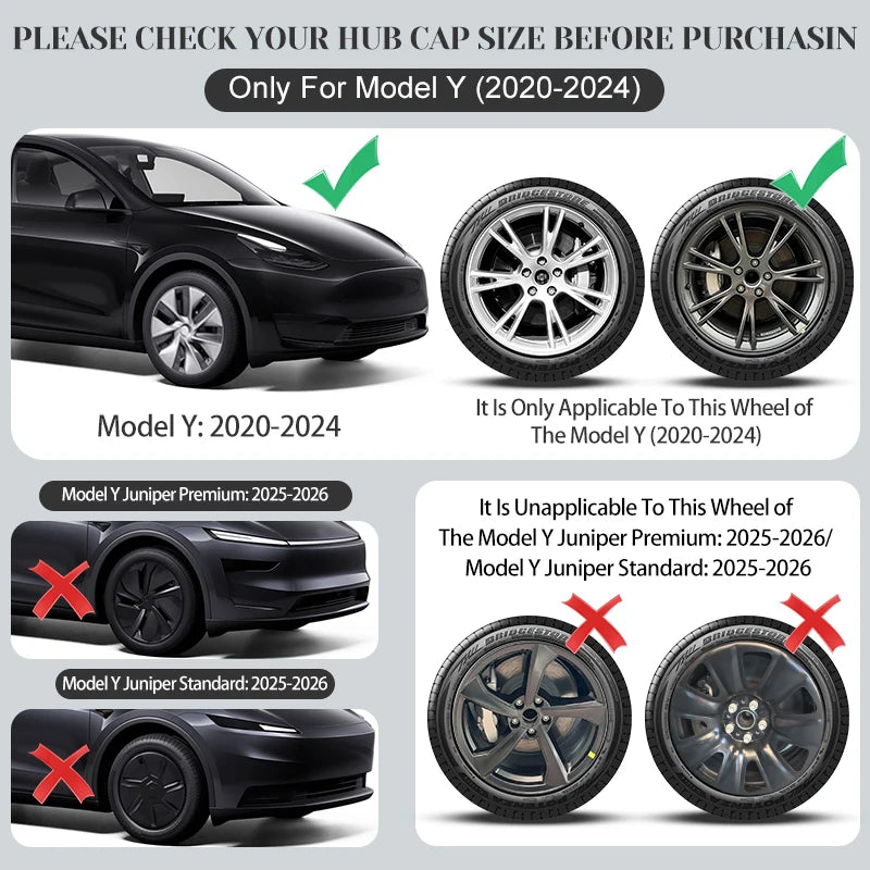 Tesla Model Y 19-Inch Full-Rim Hub Caps 2020–2024
