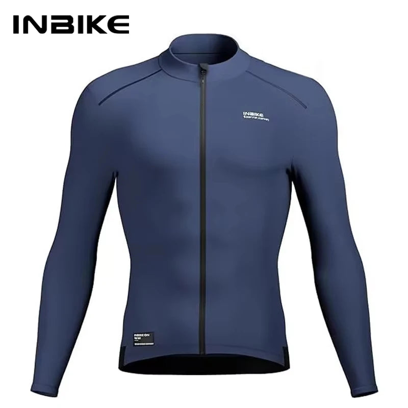 INBIKE Men's Thermal Winter Cycling Jersey Windproof Long Sleeve with Fleece Lining