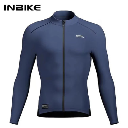 INBIKE Men's Thermal Winter Cycling Jersey Windproof Long Sleeve with Fleece Lining