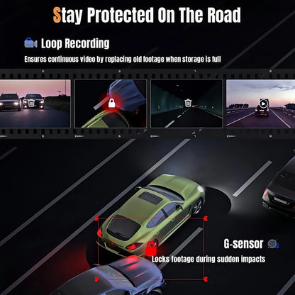 Rétroviseur dashcam à écran tactile IPS de 10 pouces avec enregistrement 4K avant et arrière