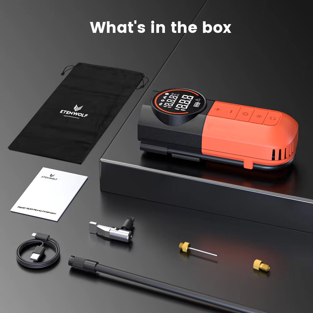 ETENWOLF S1 160 PSI Portable Tyre Inflator with 5200mAh Battery
