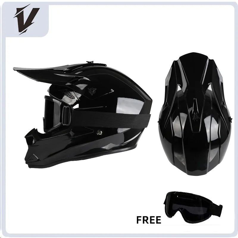 VGV Motocross Helmet Set with Goggles, Gloves & Face Cover