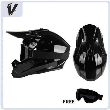 VGV Motocross Helmet Set with Goggles, Gloves & Face Cover