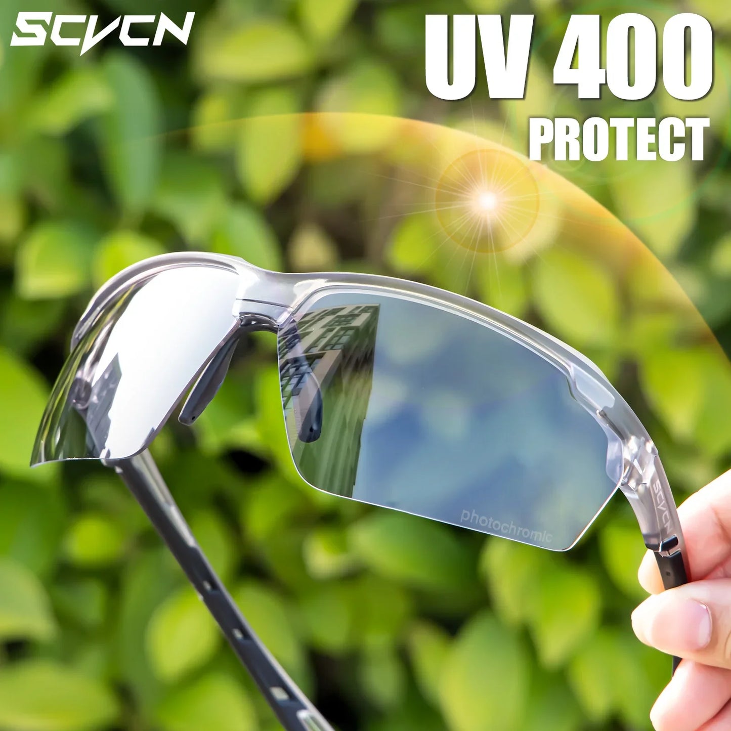 SCVCN Photochromic Cycling Sunglasses UV400 Sports Glasses