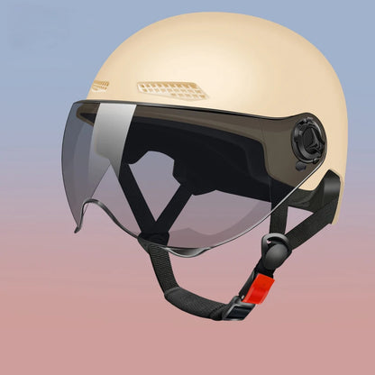 ABS Half Face Helmet with Visor for Electric Bikes, Scooters & Motorcycles