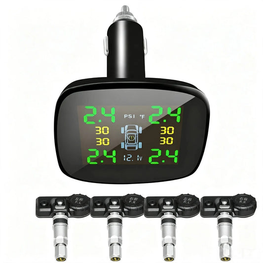 Système de surveillance de la pression des pneus (TPMS) sans fil avec prise 12 V et port USB Type-C