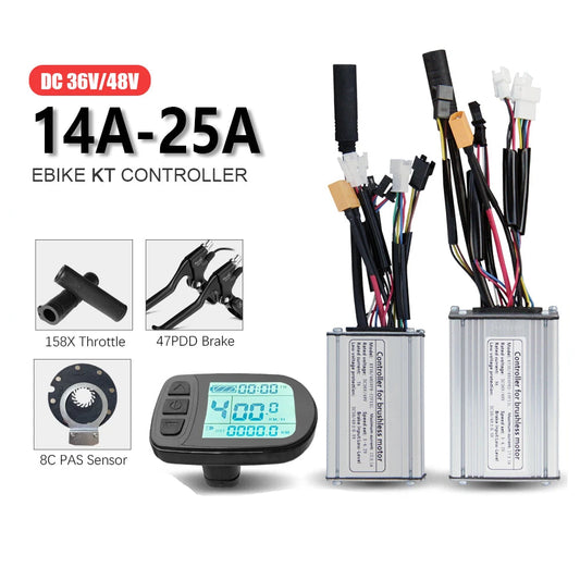 KT Sine Wave E-Bike Controller with LCD5 Display – 36V/48V Waterproof Kit
