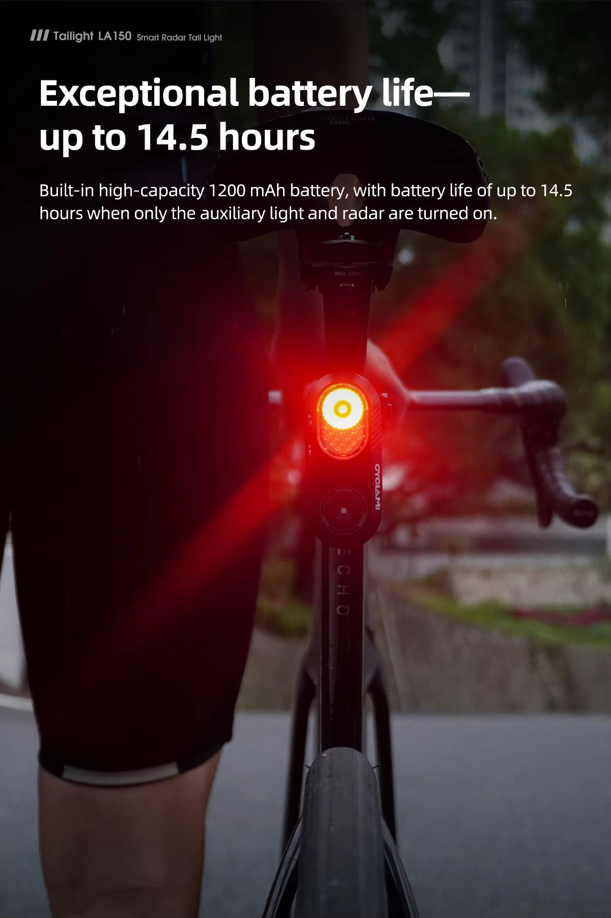 CYCLAMI LA150 Smart Radar Bike Tail Light
