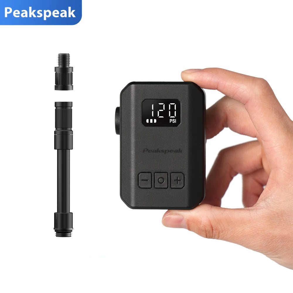 Peakspeak AS260PRO Mini Electric Bike Pump – 120 PSI Cordless Inflator