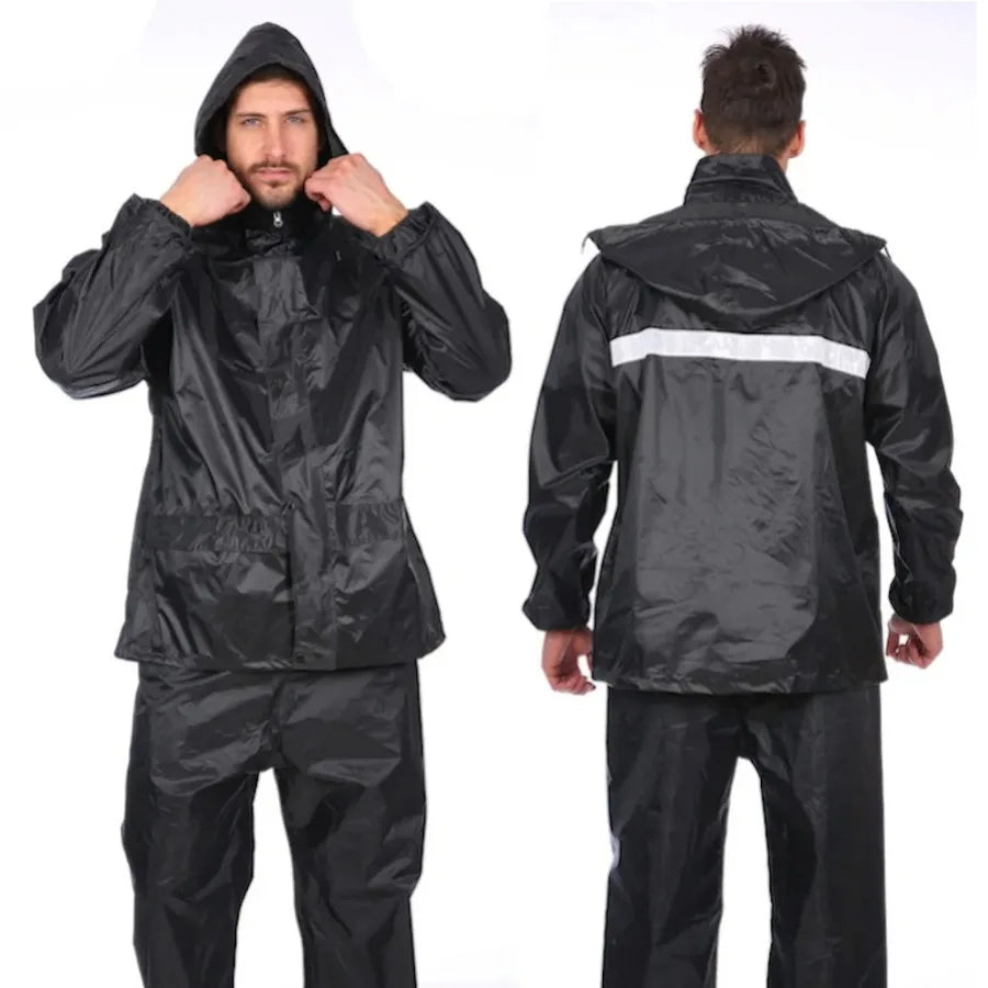 Waterproof Rain Suit Jacket & Trousers Set for Cycling & Motorcycling